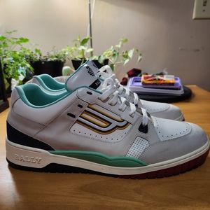 Bally White and Green Sneakers